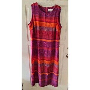 EXPRESSIONS Womens Plus 18W Sleeveless Red Tribal Print Maxi Tank Dress African